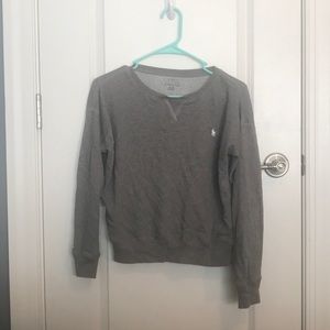 Gray polo crewneck hoodie